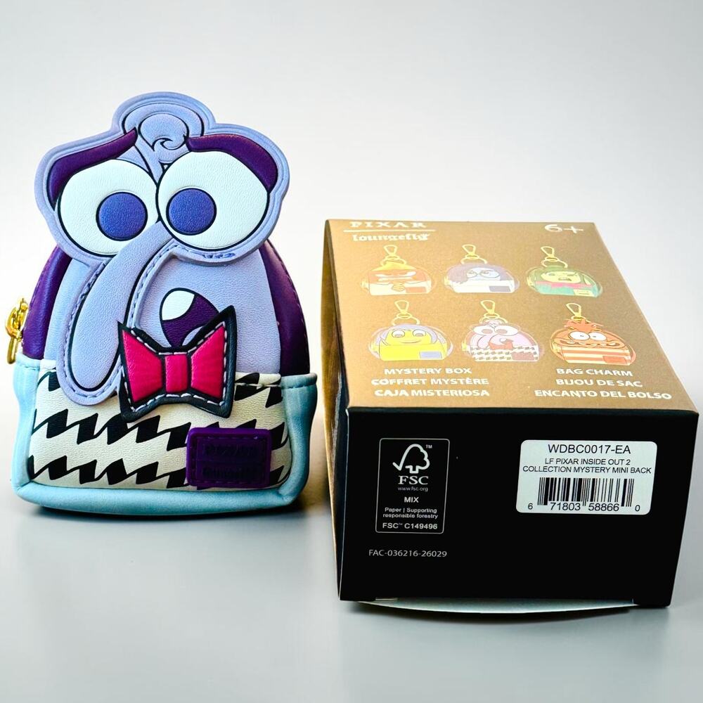 Loungefly Pixar Inside Out 2 Fear Mini Backpack Keychain Bag Charm NWT